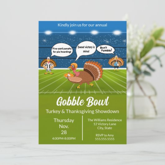 Humoristische Turkije Football Thanksgiving Touchd Kaart (Staand voorkant)