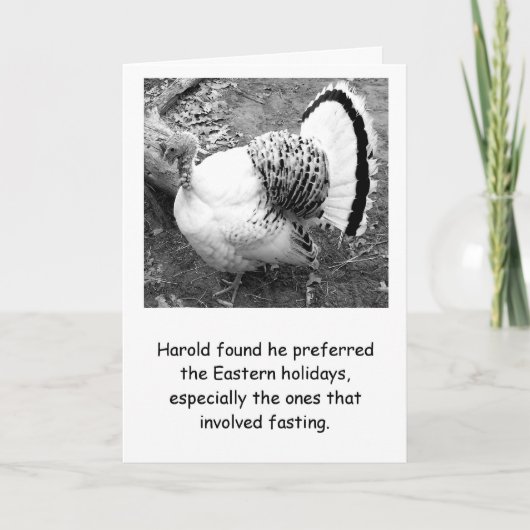 Humoristische Turkije Thanksgiving Kaart (Voorkant)