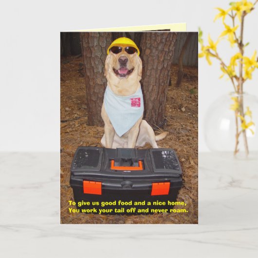 Humoristische Vaderdag Kaart (Gele Bloem)