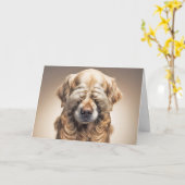 Humoristische verjaardag Golden Retriever Kaart (Gele Bloem)