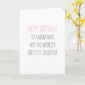 Humoristische verjaardag moeder van dochter kaart (Gele Bloem)