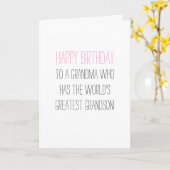 Humoristische verjaardag oma van kleinzoon kaart (Gele Bloem)
