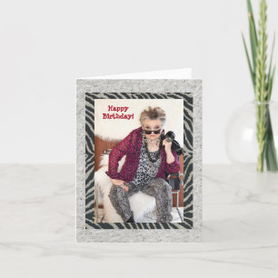 Humoristische Verjaardag reflecteert op een houtha Kaart