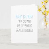 Humoristische verjaardag vader van dochter kaart (Gele Bloem)