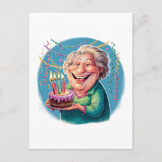 Humoristische verjaardagsfeest voor oma aankondigingskaart