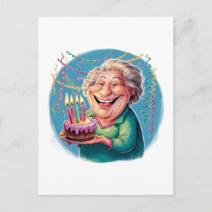 Humoristische verjaardagsfeest voor oma briefkaart