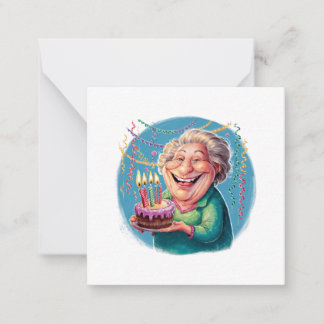 Humoristische verjaardagsfeest voor oma notitiekaartje