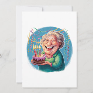 Humoristische verjaardagsfeest voor oma notitiekaartje