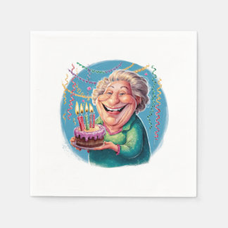 Humoristische verjaardagsfeest voor oma servet