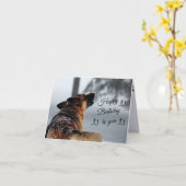 Humoristische verjaardagsgroet met Duitse herder Kaart (Gele Bloem)