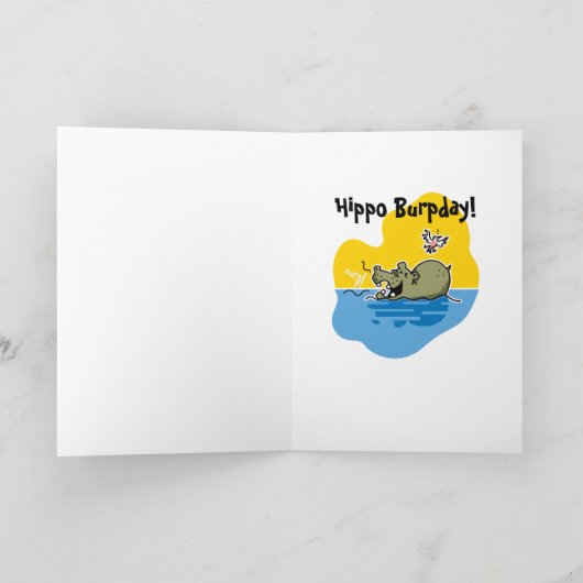 Humoristische verjaardagskaart met een nijlpaard kaart (Binnen)