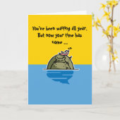 Humoristische verjaardagskaart met een nijlpaard kaart (Gele Bloem)