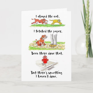 Humoristische verjaardagskaart met hondkarakter kaart