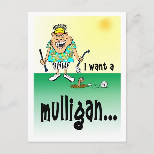 Humoristische verjaardagskaart voor golf briefkaart (Voorkant)