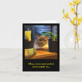 Humoristische verjaardagswens kaart (Gele Bloem)