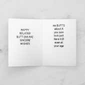 HUMORISTISCHE "VERLATE" VERJAARDAG GEEN MOEITE OVE KAART (Binnen)