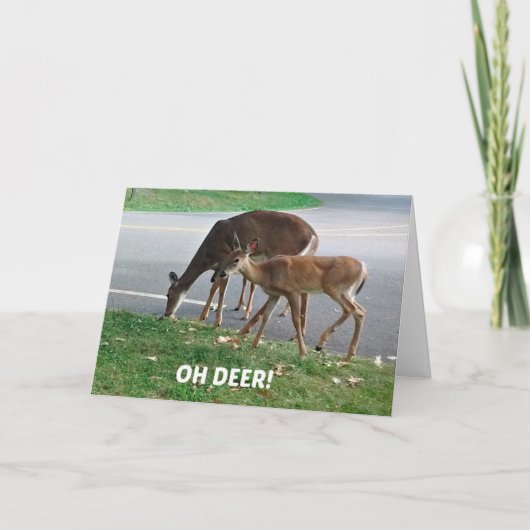 Humoristische verlate verjaardagswensen kaart (Voorkant)