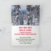 Humoristische vertraagde kerstkaart kaart (Binnen)