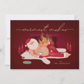 Humoristische Warmste Wishes Santa Holiday Kaart (Voorkant)