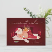 Humoristische Warmste Wishes Santa Holiday Kaart (Staand voorkant)