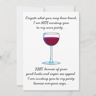 Humoristische wijnproeverij Party Oenofiele Uitnod Kaart