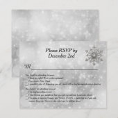 Humoristische winter- sneeuwvlok trouw-RSVP kaart (Voorkant / Achterkant)