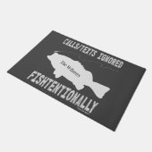 Humoristische witte tekst Vist citaatontwerp Deurmat (Schuin)