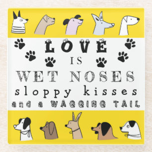 Humoristische woorden hond & huisdier eigenaar glazen onderzetter