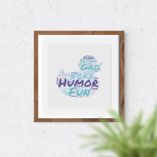 Humoristische woordwolk. poster