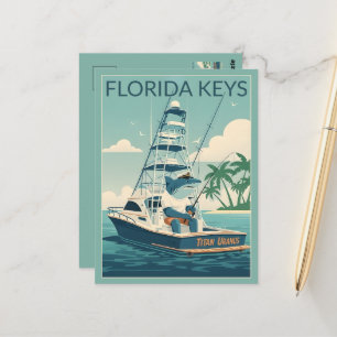Humoristische WPA-kunstansichtkaart van Florida Ke Briefkaart