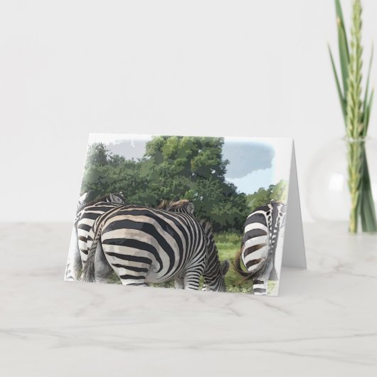 Humoristische Zebra achter Get Well Kaart (Voorkant)