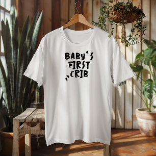 Humoristische zwangerschap baby vingerafdruk zwart t-shirt