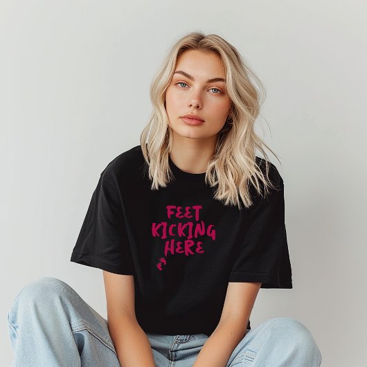 Humoristische zwangerschap vingerafdruk bordeaux T T-shirt