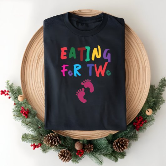 Humoristische zwangerschap vingerafdruk kleurrijk t-shirt