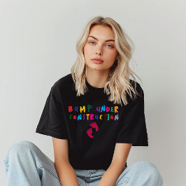 Humoristische zwangerschap vingerafdruk kleurrijk t-shirt