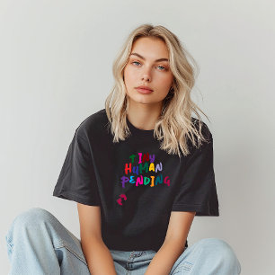 Humoristische zwangerschap vingerafdruk kleurrijk t-shirt