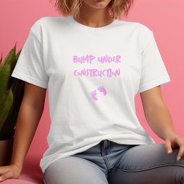 Humoristische zwangerschap vingerafdruk roze t-shirt