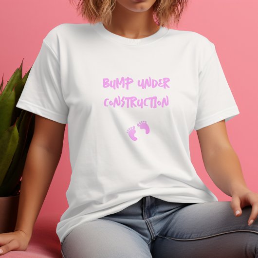 Humoristische zwangerschap vingerafdruk roze t-shirt