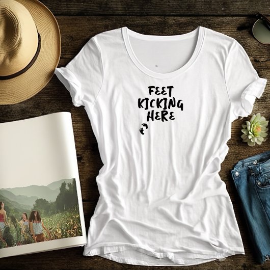 Humoristische zwangerschap vingerafdruk zwart T-Sh T-shirt