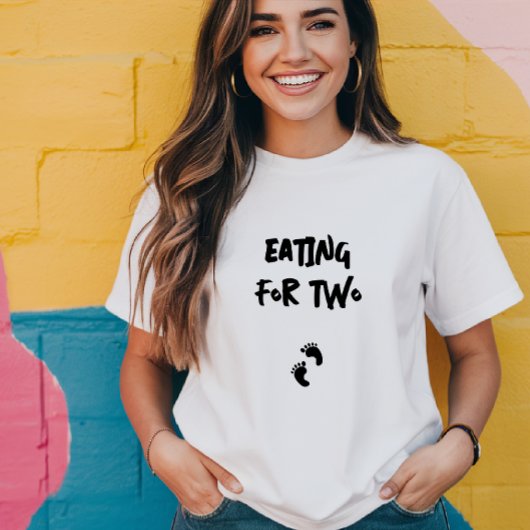 Humoristische zwangerschap vingerafdruk zwart t-shirt