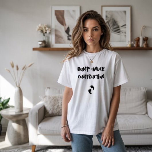 Humoristische zwangerschap vingerafdruk zwart t-shirt