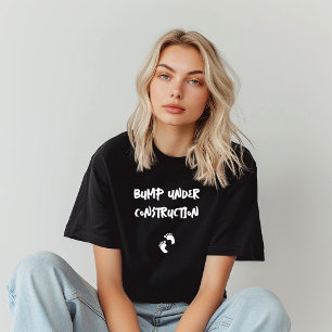 Humoristische zwangerschap vingerafdruk zwart wit t-shirt