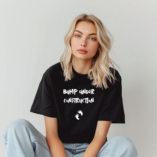 Humoristische zwangerschap vingerafdruk zwart wit t-shirt