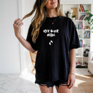 Humoristische zwangerschap vingerafdruk zwart wit t-shirt