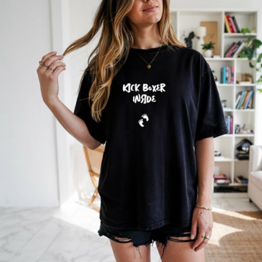 Humoristische zwangerschap vingerafdruk zwart wit t-shirt