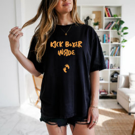 Humoristische zwangerschapsvingerafdruk zwart sina t-shirt