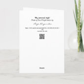 Humoritaire persoonlijke stijl kaart (Achterkant)