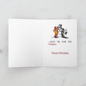Humorous Atheïst Snowman Christmas Kaart (Binnen)