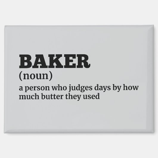 Humorous Baker Definition Magnet (Voorkant)