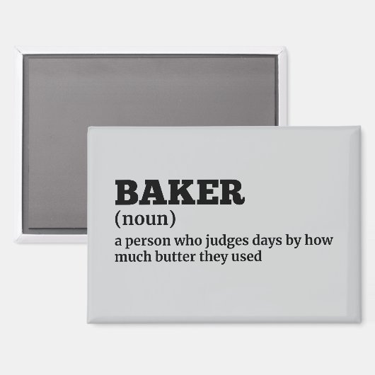 Humorous Baker Definition Magnet (Voorkant / Achterkant)